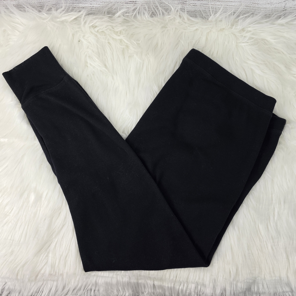 Old Navy Waffle Knit Black Thermal Jogger Pants